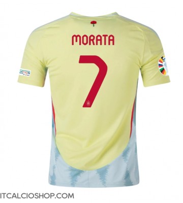 Spagna Alvaro Morata #7 Seconda Maglia Europei 2024 Manica Corta